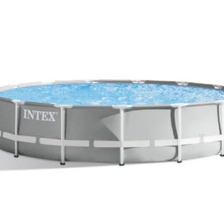 Piscina Estructural Redonda INTEX Prism Frame, 457x107cm, 14.614L. Con Bomba, Escalera y Cobertor