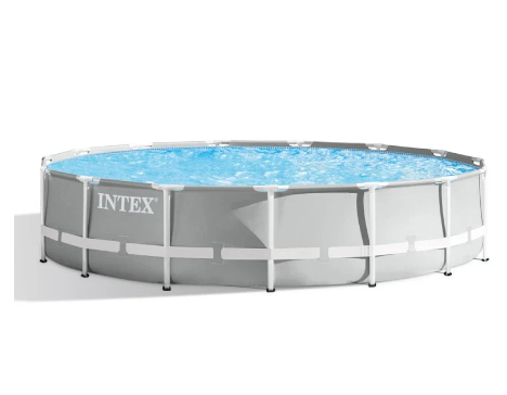 Piscina Estructural Redonda INTEX Prism Frame, 457x107cm, 14.614L. Con Bomba, Escalera y Cobertor