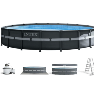 Piscina Estructural Ultra XTR Frame INTEX 610 x 122 cm, 30.079L, con Bomba de Arena, Escalera, Cobertor y Tapiz
