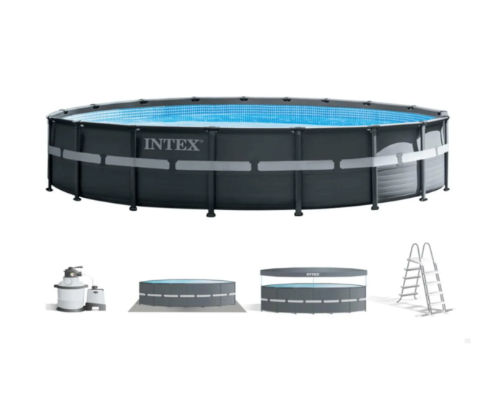 Piscina Estructural Ultra XTR Frame INTEX 610 x 122 cm, 30.079L, con Bomba de Arena, Escalera, Cobertor y Tapiz