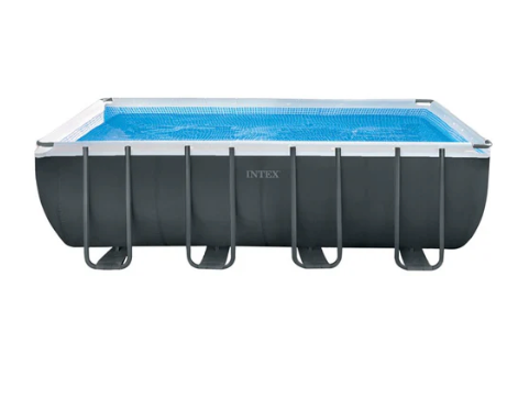Piscina Estructural INTEX Ultra XTR Frame 5.49m x 2.74m x 1.32m, 17.203L, con Bomba de Arena, Escalera, Cobertor y Tapiz