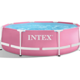 Piscina Estructural Redonda INTEX Metal Frame 244x76 cm 2.843L Rosada