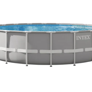 Piscina Premium Prism Frame INTEX 610 x 132 cm, 32.695L, con Bomba, Escalera, Cobertor y Tapiz