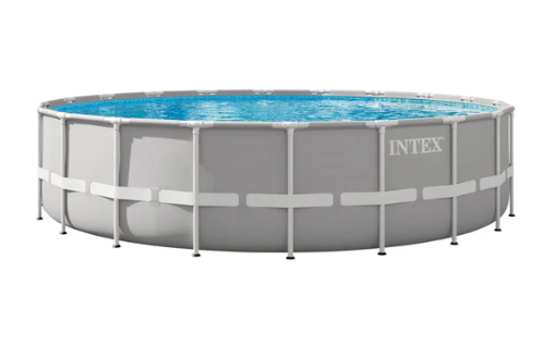 Piscina Premium Prism Frame INTEX 610 x 132 cm, 32.695L, con Bomba, Escalera, Cobertor y Tapiz