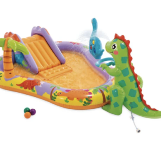Piscina Centro de Juegos Acuático Inflable INTEX Dino Park con Tobogán