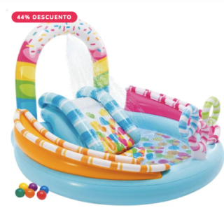 Piscina Centro de Juegos INTEX Candy Fun con Tobogán