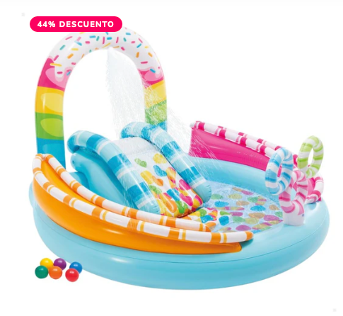 Piscina Centro de Juegos INTEX Candy Fun con Tobogán