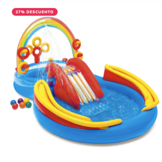 Piscina Centro de Juegos Inflable Arcoíris INTEX