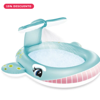 Piscina Inflable con Aspersor INTEX Ballena